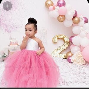 Dusty Pink Tulle Flower Girl Dress